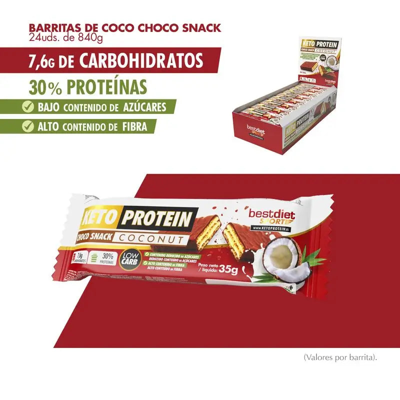 Keto Protein -proteiinipatukka, suklaa-kookosmakuinen, 1 kpl.