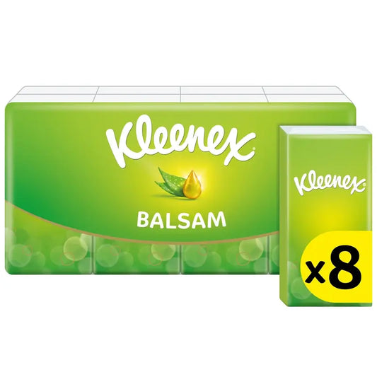 Kleenex Balsam -taskuliinat, 8 kpl