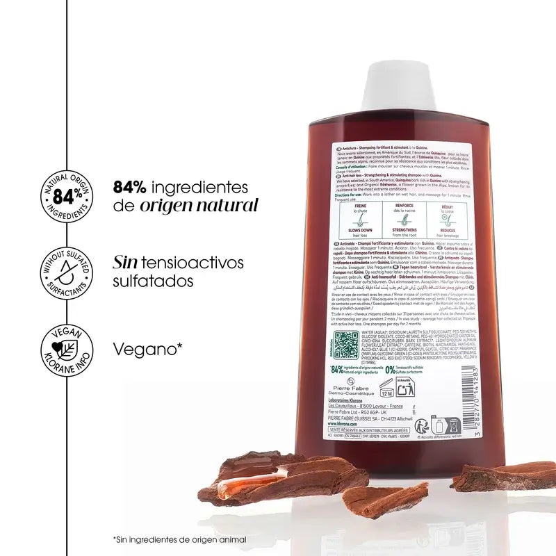 Klorane Kiniini-shampoo hiustenlähtöä vastaan 400 ml