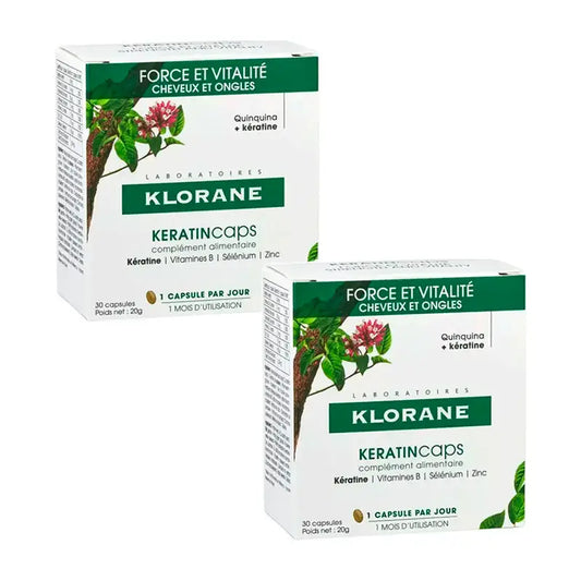 Klorane Keratincaps, pakkaus 2 x 30 kapselia