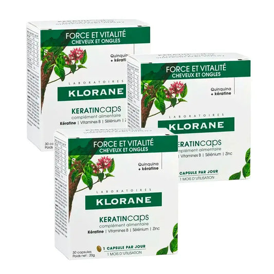 Klorane Keratincaps, pakkaus 3 x 30 kapselia