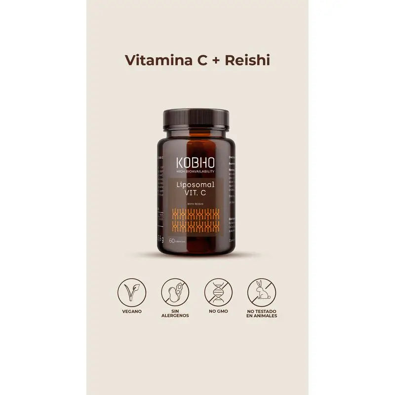 Kobho Labs Liposomaalinen C-vitamiinilisä + reishi, 60 kapselia