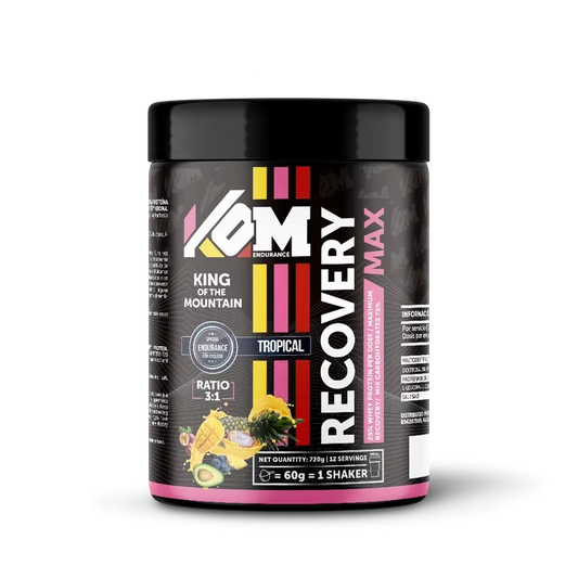Kom Endurance - palautusjuoma, urheiluravinteet, 720 g:n purkki, trooppinen maku 
