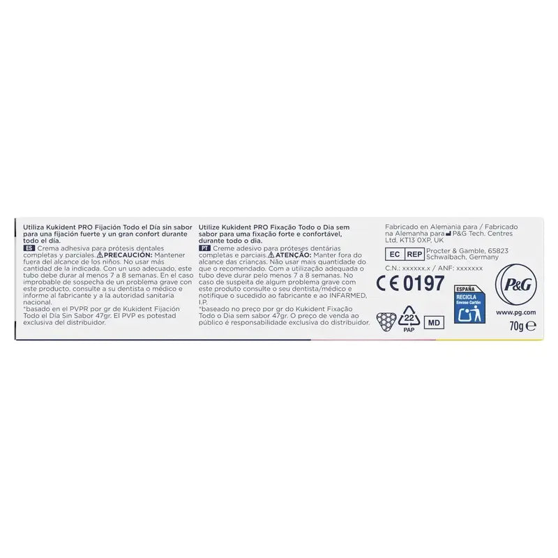 Kukident Duplo Pro Complete -kiinnitysvoide hammasproteeseille, neutraali 2 x 70 g