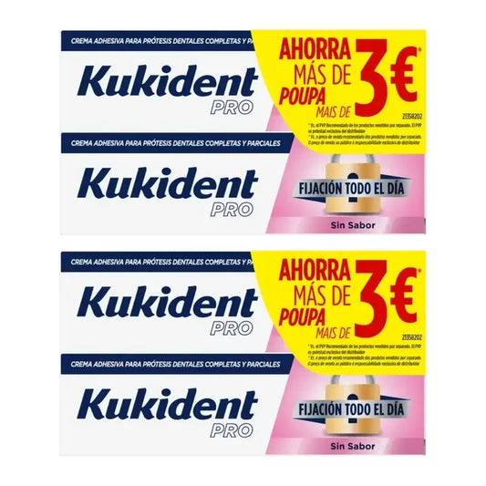 Kukident Pro – koko päivän kestävä kiinnitys, mauton, edullinen pakkaus, 4 x 47 g