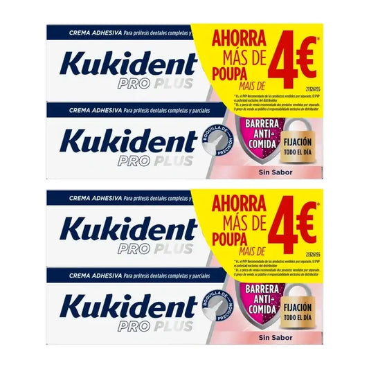 Kukident Pro Plus ruokailunestokäsineet, säästöpakkaus, 4 x 40 g
