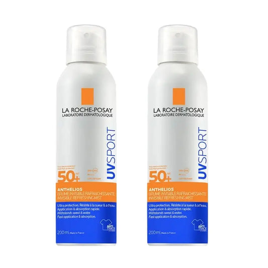 La Roche-Posay Anthelios UV Sport näkymätön virkistävä sumute SPF 50+, 2 x 200 ml