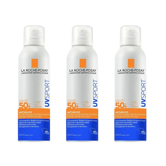 La Roche-Posay Anthelios UV Sport näkymätön virkistävä sumute SPF 50+, 3 x 200 ml