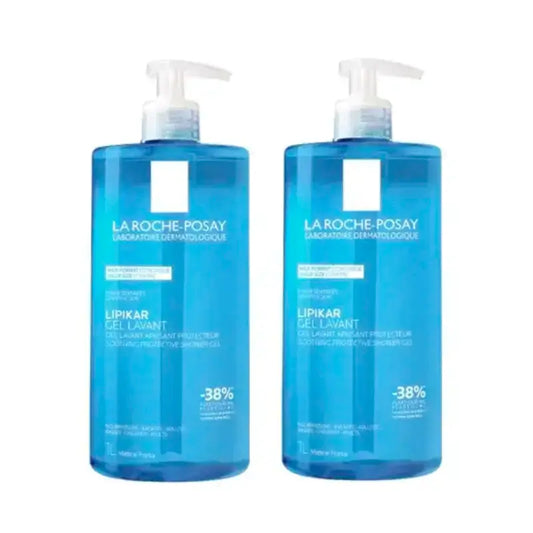La Roche-Posay Lipikar fysiologinen suihkugeeli, sopii herkälle ja kuivalle iholle, 2 x 1000 ml:n pakkaus