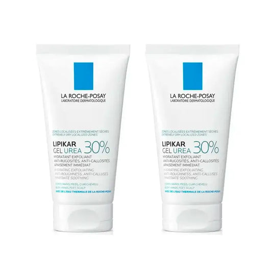La Roche-Posay Lipikar Gel Urea 30 % – kosteuttava geeli, jossa on ureaa, 2 x 50 ml:n pakkaus