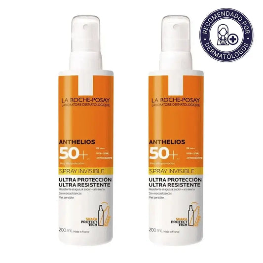 La Roche Posay Anthelios Invisible Spray Pack SPF 50+ Sunscreen Body, 2X200 ml