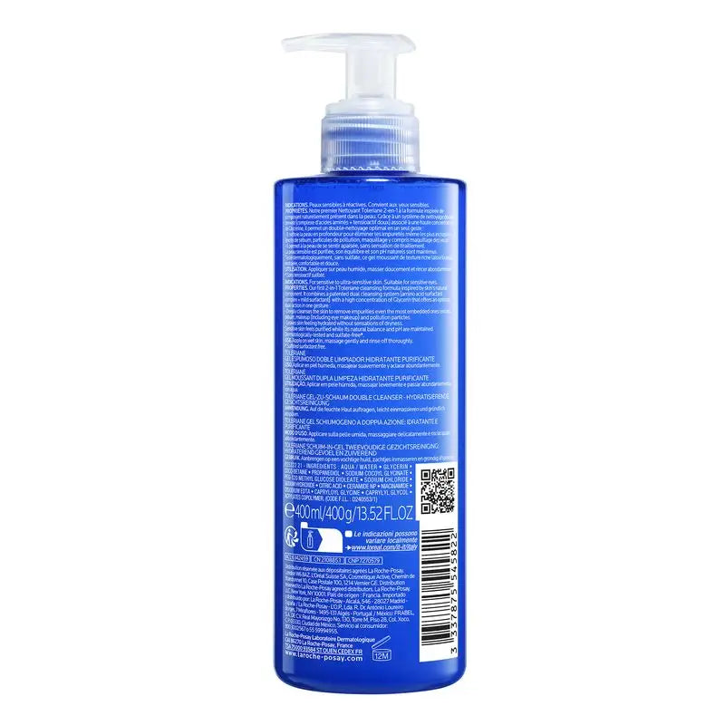 La Roche-Posay Toleriane -kaksitoiminen puhdistusvaahto, 400 ml