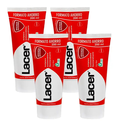Lacer-hammastahna, 4 x 200 ml:n pakkaus
