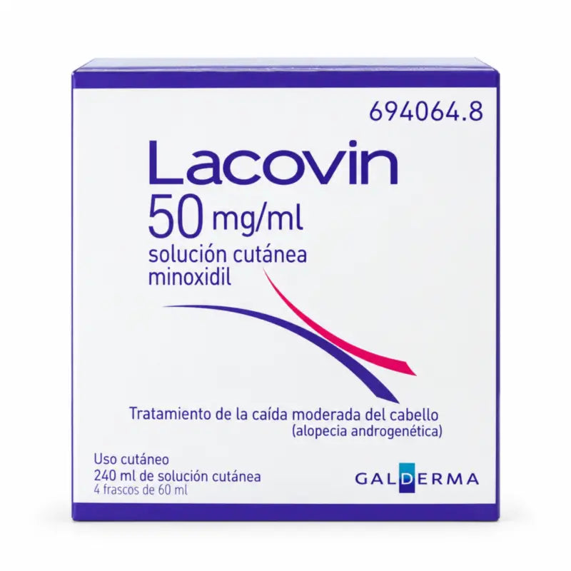 Lacovin 50 mg/ml minoksidiili-ihonhoitoliuos, 4 pulloa à 60 ml