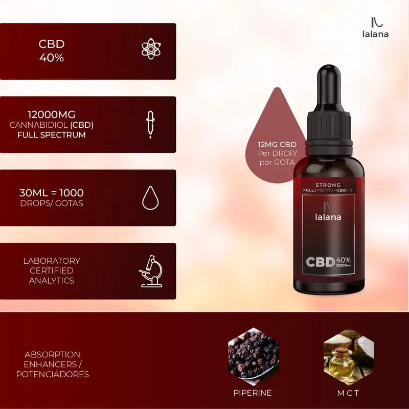 Lalana CBD-öljy Strong 40 %, 30 ml