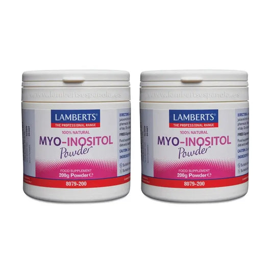 Lamberts Myo-inositoli, 100 % luonnollinen jauhe, 2 x 200 g 
