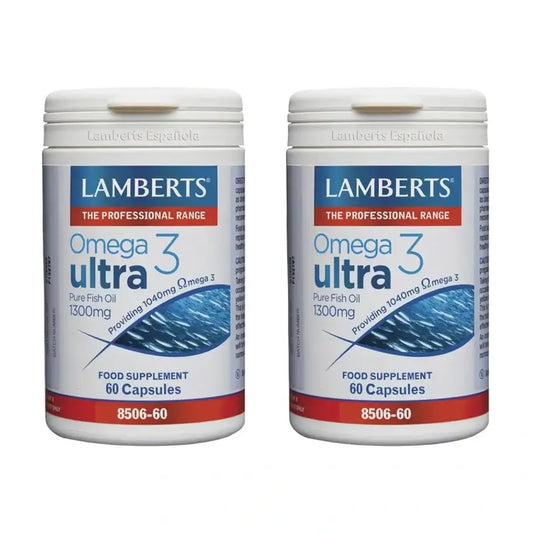 Lamberts Omega 3 Ultra - puhdas kalaöljy, 2 x 60 kapselia 