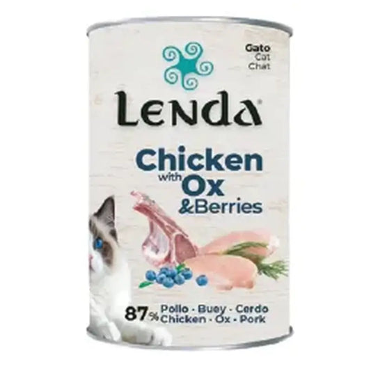 Lenda Wet Cat -kanapatee, jossa on naudanlihaa ja mustikoita, 12 x 400 g