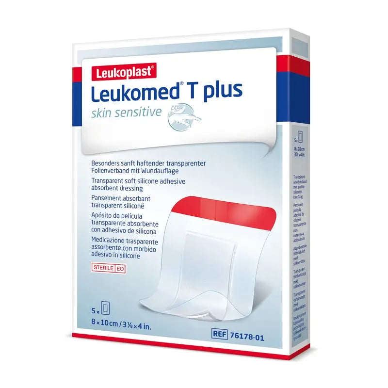 Leukoplast Leukomed T Plus Skin Sensitive, 8 cm × 10 cm, 5 kpl