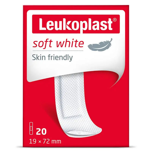 Leukoplast Soft White, 19 mm × 72 mm, 20 kpl