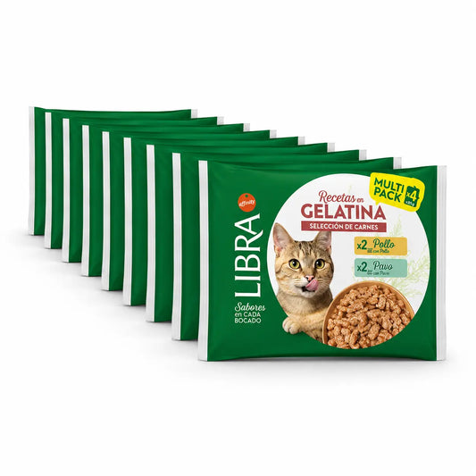 Libra-kissan märkäruoka, kanaa ja kalkkunaa, flowpack-pakkaus, 15 x 340 g