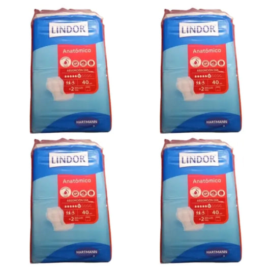 Lindor Anatomiset yövaipat,   4 x 80 kpl:n pakkaus