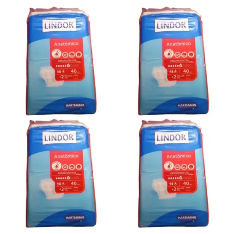 Lindor Anatomiset yövaipat,   4 x 80 kpl:n pakkaus