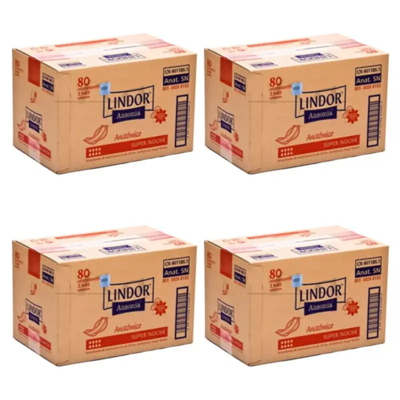 Lindor Anatomiset Super Night -vaipat, 4 x 80 kpl:n pakkaus