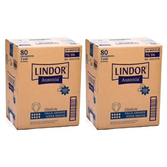 Lindor Super Noche -joustavat vaipat, koko L, pakkaus 2 x 80 kpl