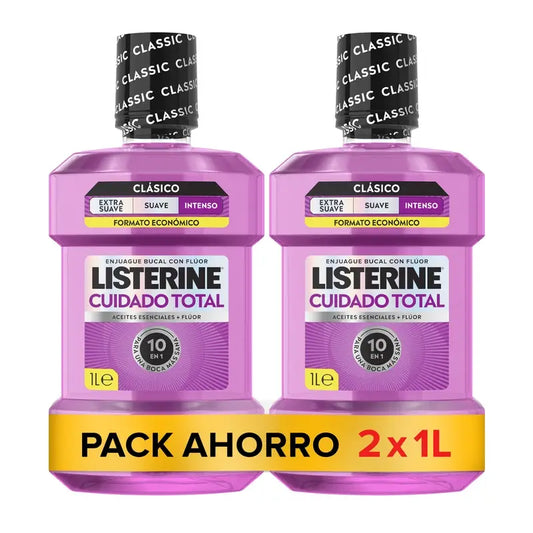 Listerine Total Care -suuvesi, mintunmakuinen, 2 x 1 l:n pakkaus