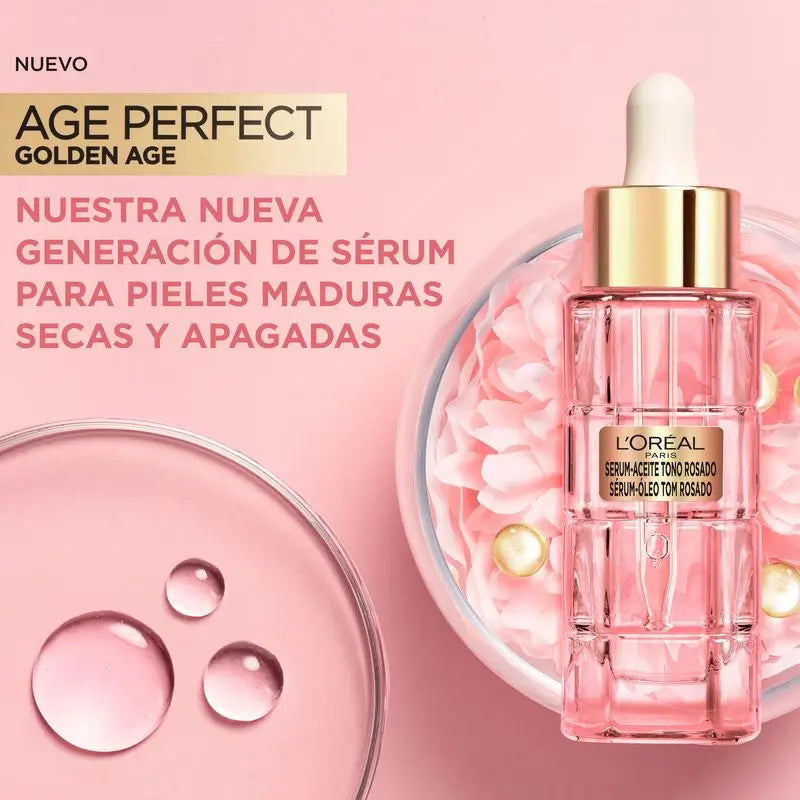 L'Oréal Paris Golden Age Perfect -vaaleanpunainen anti-aging-seerumi.
