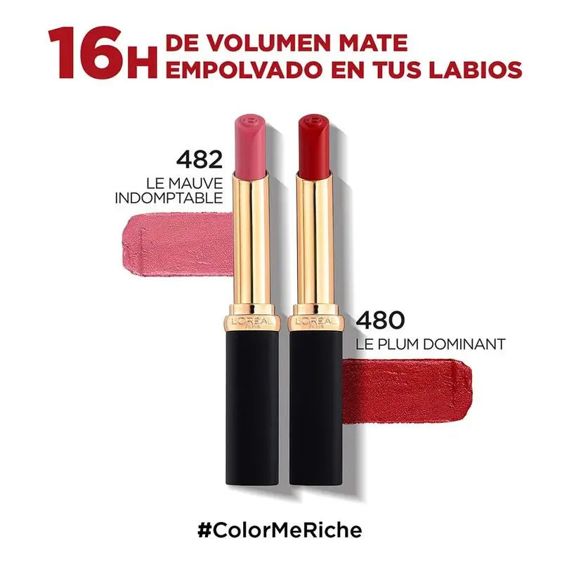 L'Oréal Paris Color Riche Intense Volume Mate -huulipuna, sävy 482 Mauve Indompta