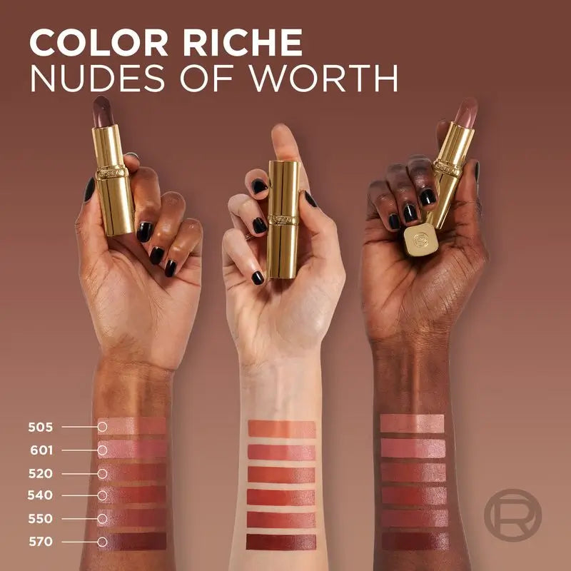 L'Oréal Paris Color Riche Nudes Of Worth -huulipuna, satiinipinta, sävy 570 Worth It Intense