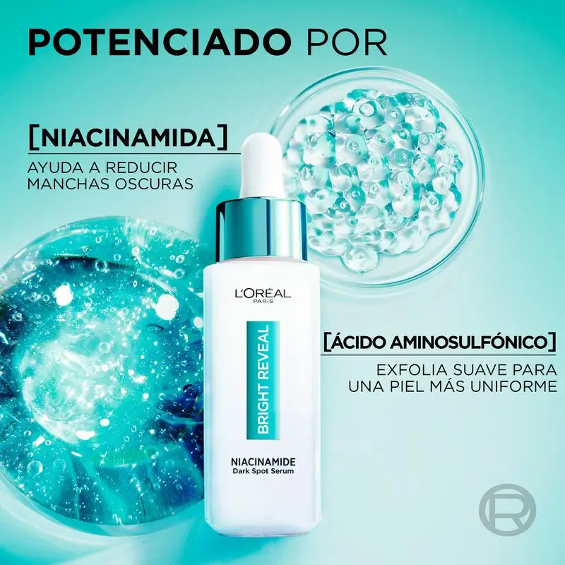 L'Oréal Paris Bright Reveal -seerumi, niacinamidi, pigmenttimuutoksia ehkäisevä