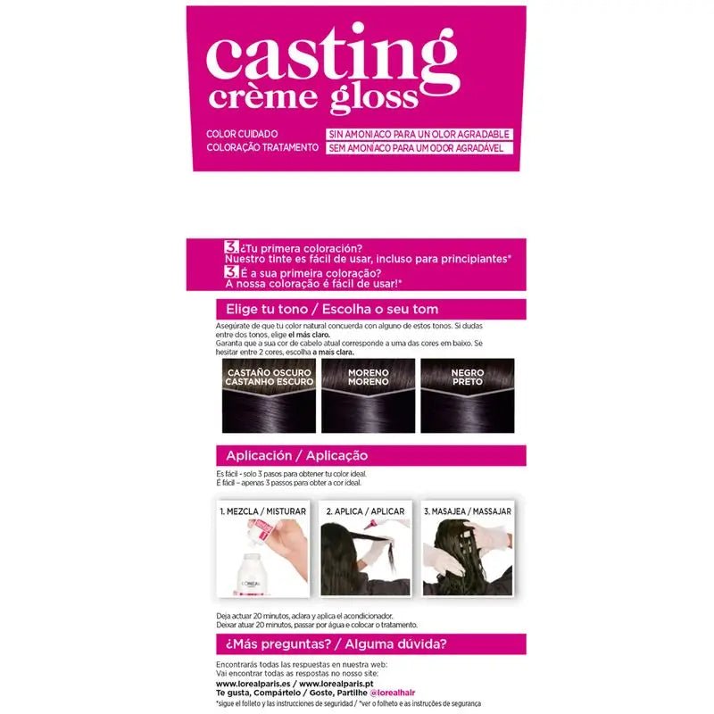 L'Oréal Paris Casting Creme Gloss Baño De Color 210 Sinertävä musta