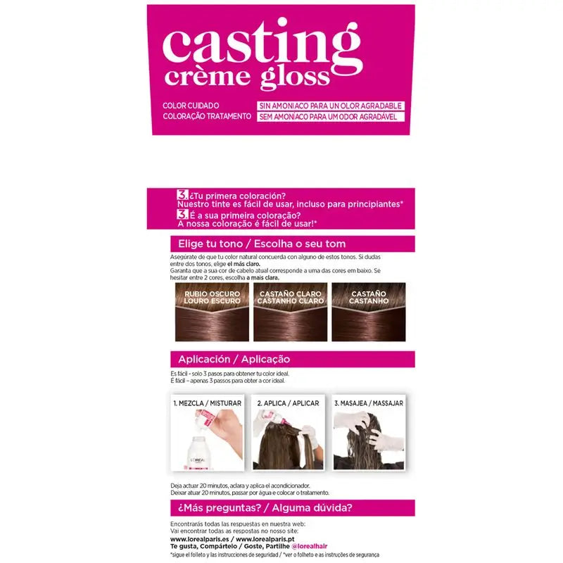 L'Oréal Paris Casting Creme Gloss Baño De Color 515 suklaaruskea