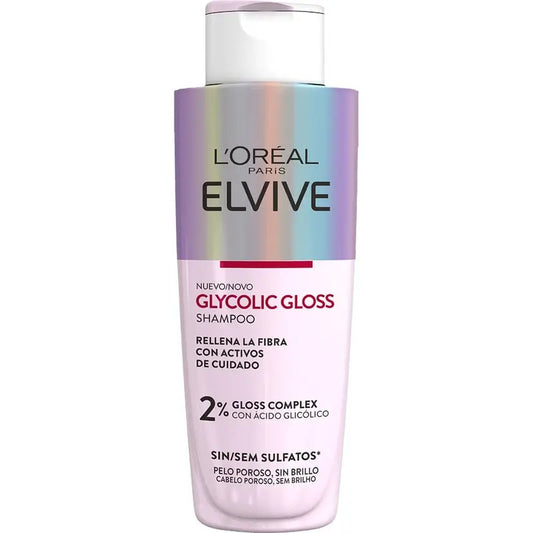 L'Oréal Paris Elvive Glycolic Gloss -shampoo, jossa on glykolihappoa – pehmeät ja kiiltävät hiukset