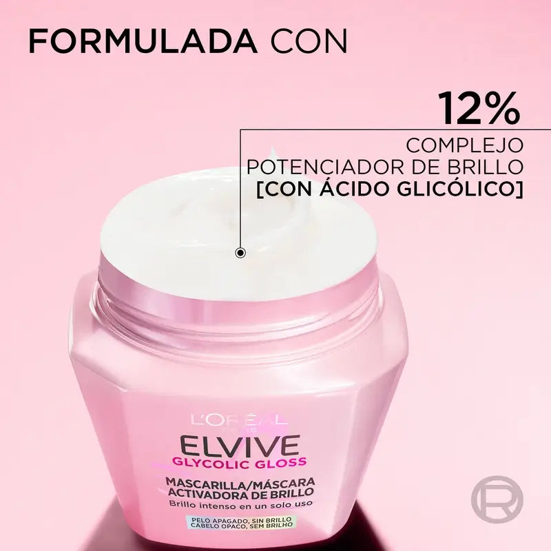 L'Oréal Paris Elvive Glycolic Gloss kiiltoa lisäävä hoitoaine, 310 ml