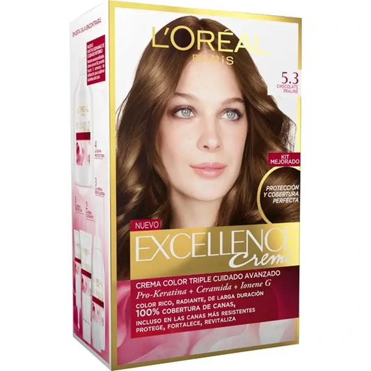 L'Oréal Paris Excellence Creme pysyvä hiusväri – sävy 5.3 Chocolate Praliné