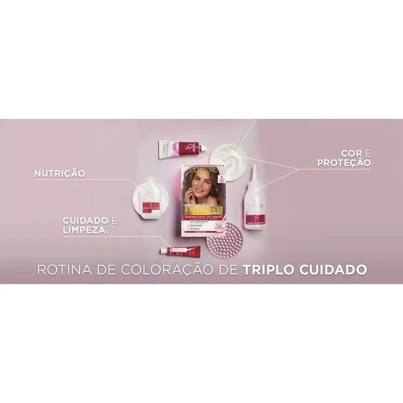 L'Oréal Paris Excellence Creme pysyvä hiusväri – sävy 6.46 tumma, kuparinen vaalea mahonki
