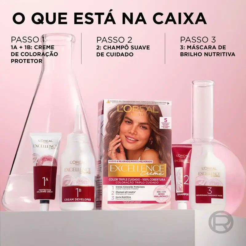 L'Oréal Paris Excellence Creme pysyvä hiusväri – sävy 6.46 tumma, kuparinen vaalea mahonki