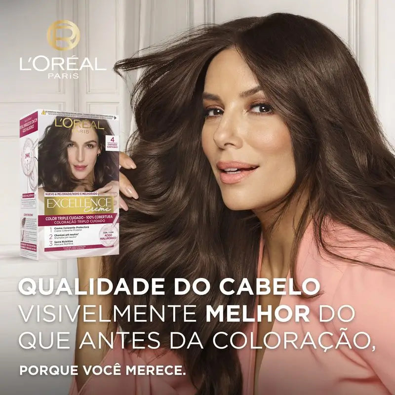 L'Oréal Paris Excellence Creme pysyvä hiusväri – sävy 6.46 tumma, kuparinen vaalea mahonki