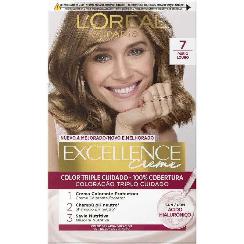 L'Oréal Paris Excellence Creme pysyvä hiusväri – sävy 7 vaalea