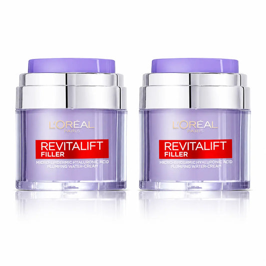 L'Oréal Paris Revitalift Filler -täytelevä geelivoide: hyaluronihappoa ja 3 keramidia, intensiivinen kosteutus, 2 kpl:n pakkaus