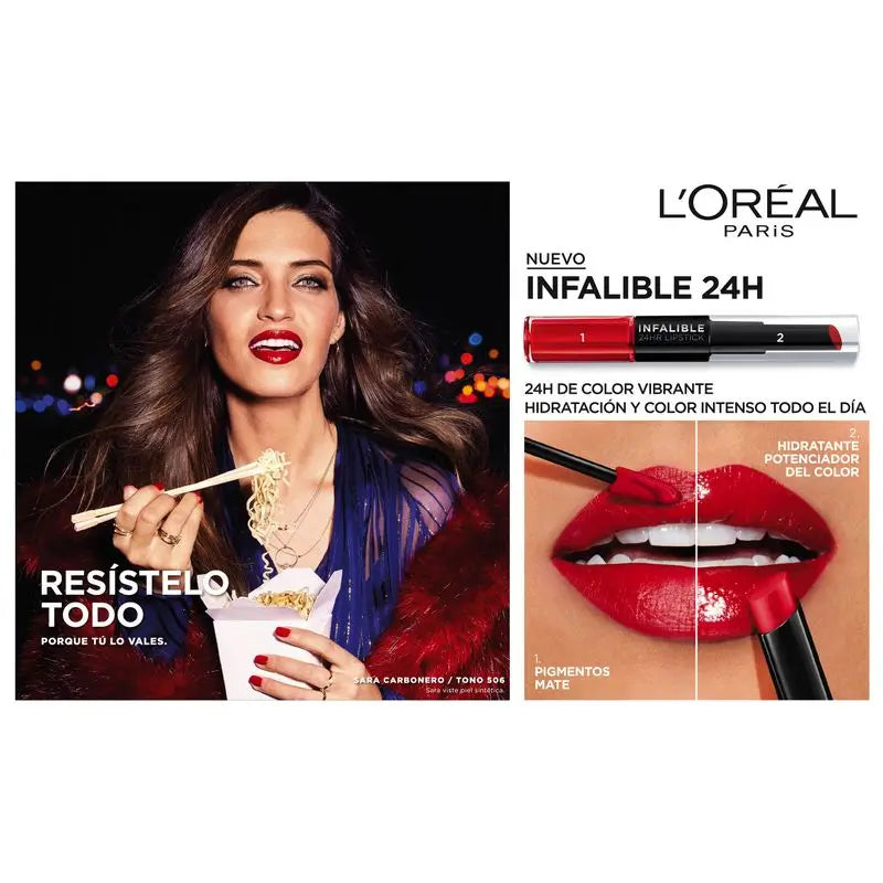 L'Oréal Paris Infalible 24H 404 Corail Constant – pysyvä korallinvärinen huulipuna