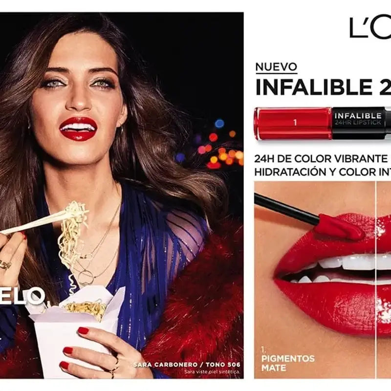 L'Oréal Paris Infalible 24H 506 Red Infallible Pitkäkestoinen punainen huulipuna