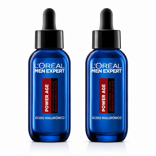 L'Oréal Paris Men Expert Power Age -seerumi: ikääntymistä ehkäisevä, sisältää hyaluronihappoa, vähentää ryppyjä, 2 kpl:n pakkaus