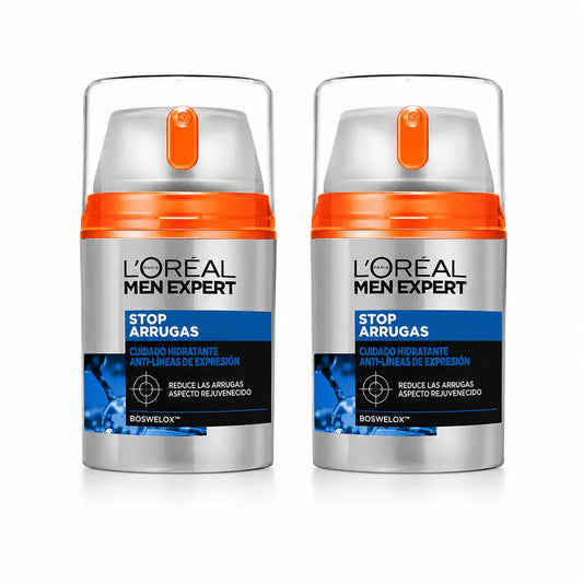 L'Oréal Paris Men Expert Stop-Arrugas kosteuttava hoito miesten ilmejuonteita vastaan, 50 ml, 2 kpl:n pakkaus