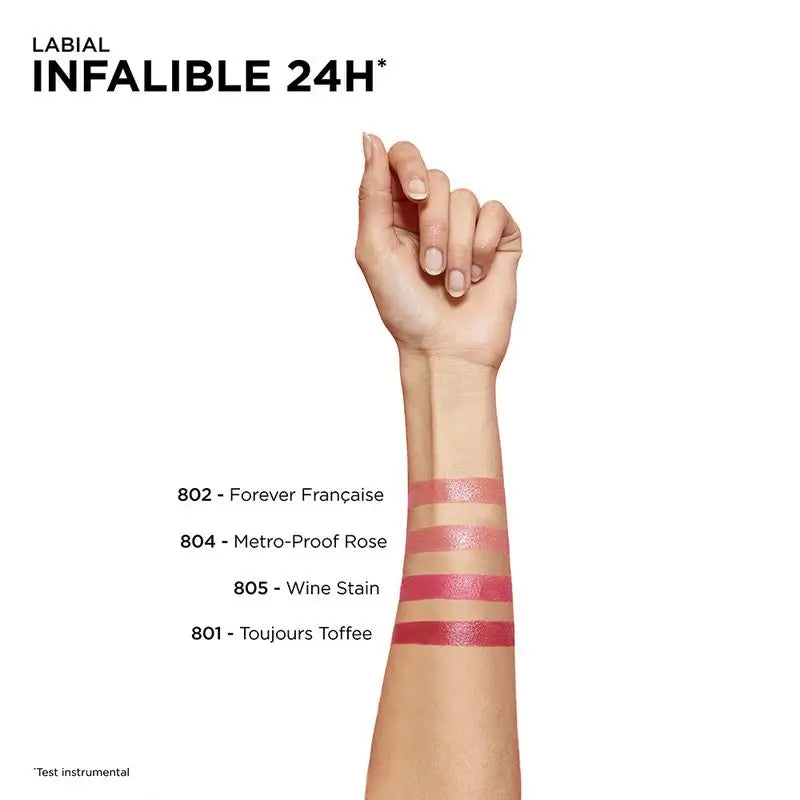 L'Oréal Paris Infalible 24H Permanent Lipstick, sävy 804 Metro-Proof Rose