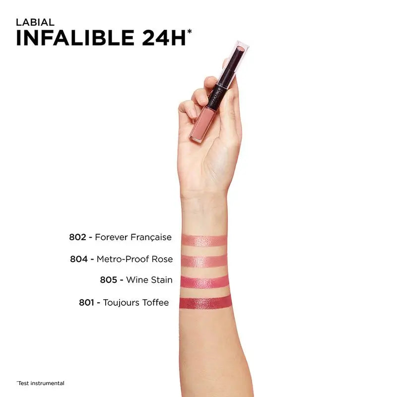 L'Oréal Paris Infalible 24H Permanent Lipstick, sävy 804 Metro-Proof Rose